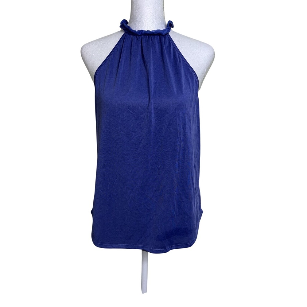 Green Envelope LA Royal Blue Halter Neck Tank Top Small Modal Blend Minimalist